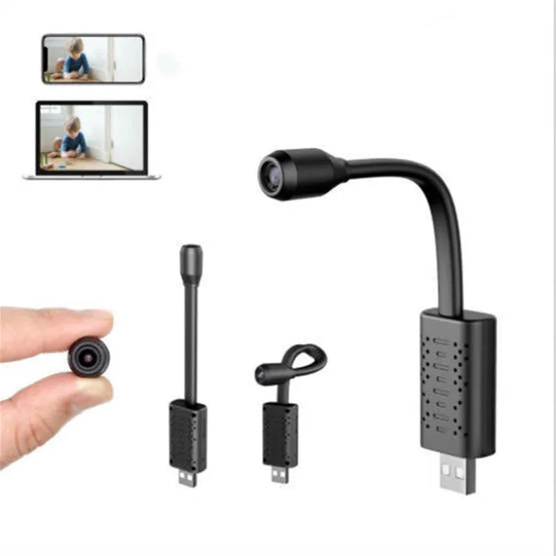 Black wireless USB HD camera showing compact dimensions