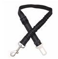 Adjustable dog seat belt harness with elastic safety rope in beige colour