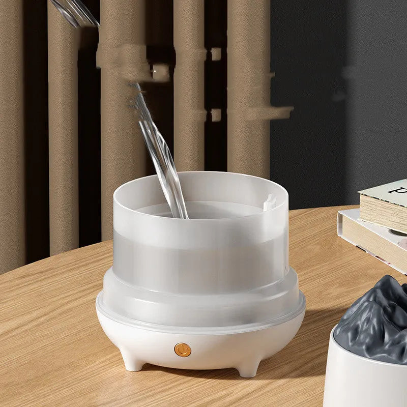 Volcano design humidifier aromatherapy diffuser in white or black with USB connection
