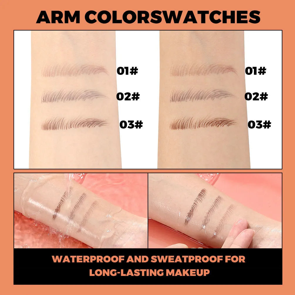 Waterproof oil resistant brown eyebrow pencil with standard spec, smudge-proof formula for universal skin types