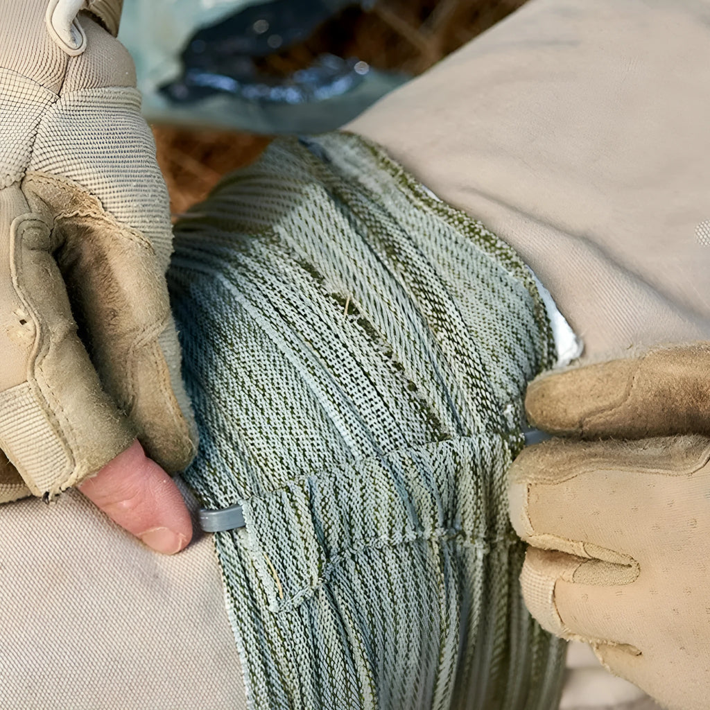 Portable outdoor hemostatic bandage with tactical gauze tape roll in first aid packaging