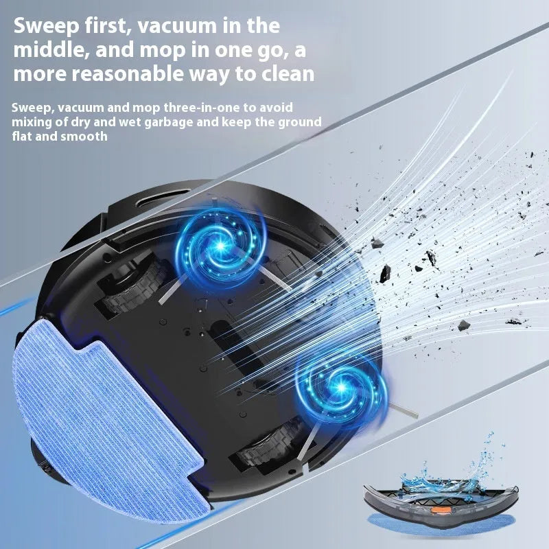 Black or white intelligent sweeping robot vacuum cleaner with remote control for 90-120 square metre homes