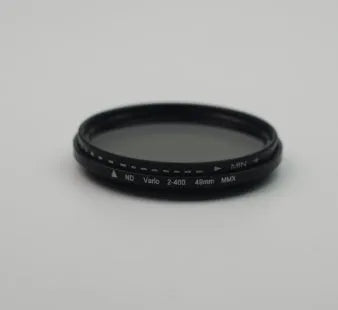 Adjustable multi-diameter camera ND filter set with ND2, ND4, ND8, and ND400 dimming mirrors.
