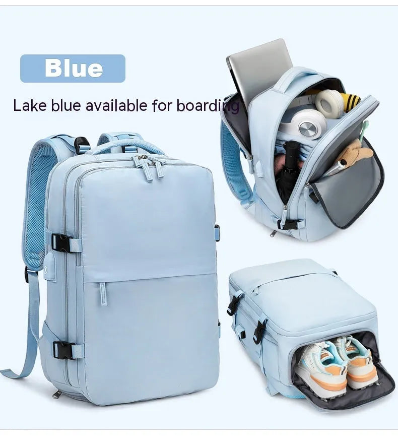 Large nylon waterproof mummy backpack in various colours on a neutral background.
