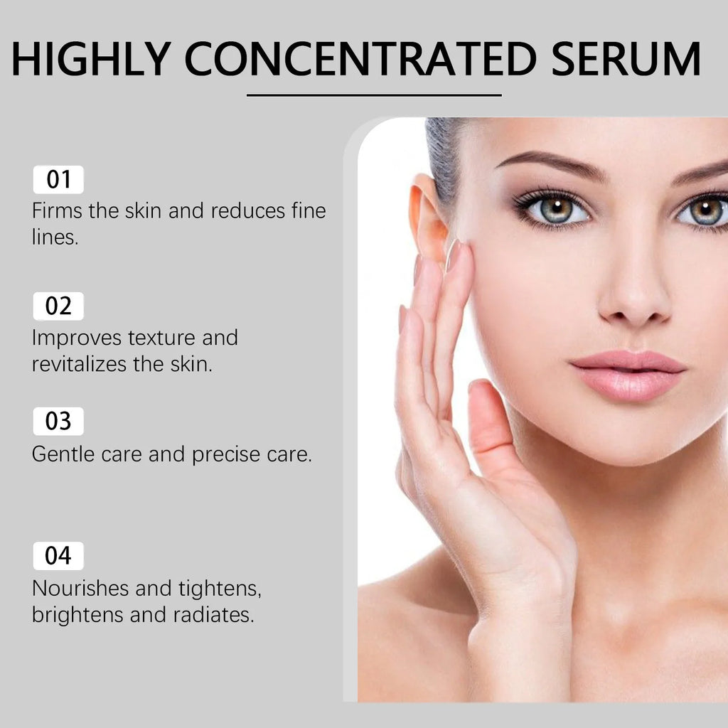 30ml bottle of Light Lines collagen and coffee extract tightening essence for facial skincare.