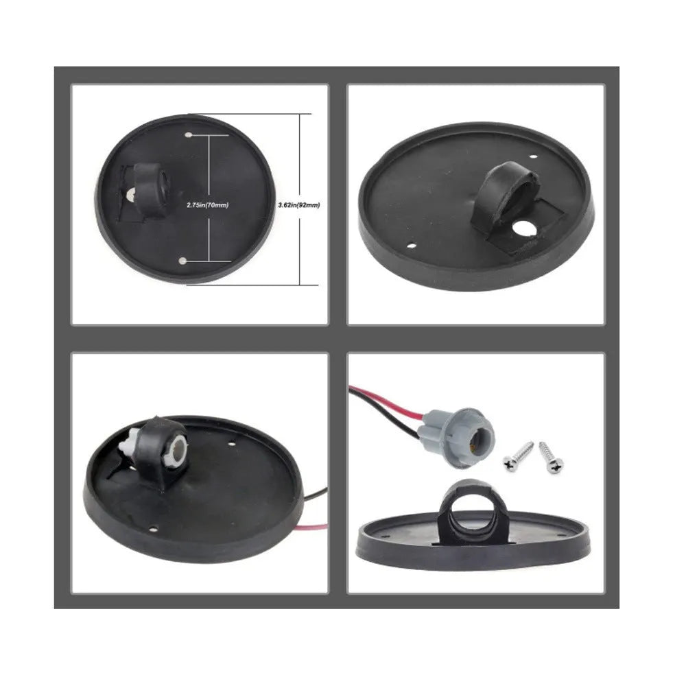 LED roof cab light kit with yellow lampshade, measuring 83mm with T10 bulbs and installation components