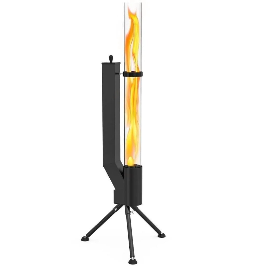 Vertical wood burning rocket furnace courtyard heating stove with iron construction