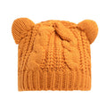 Handmade wool knitted beanie with 3D cat ears in multiple colour options