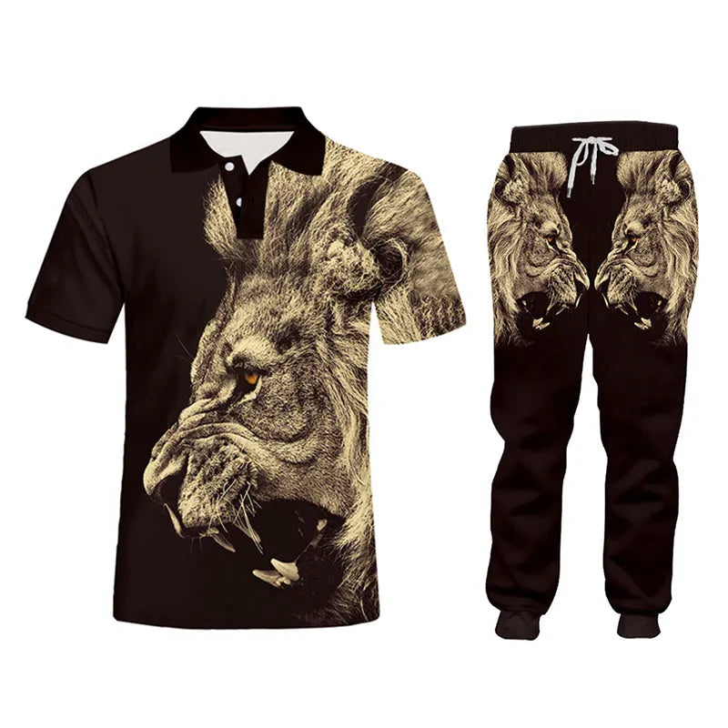 Men's casual tracksuit with hoodie and pants, digital print, goose down fill, available in sizes S to 6XL