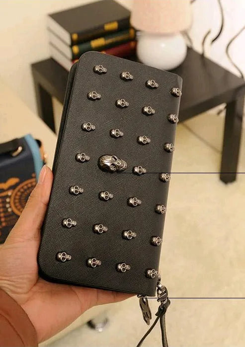 New taro decoration PU leather long wallet with zipper and card slots in neutral colour