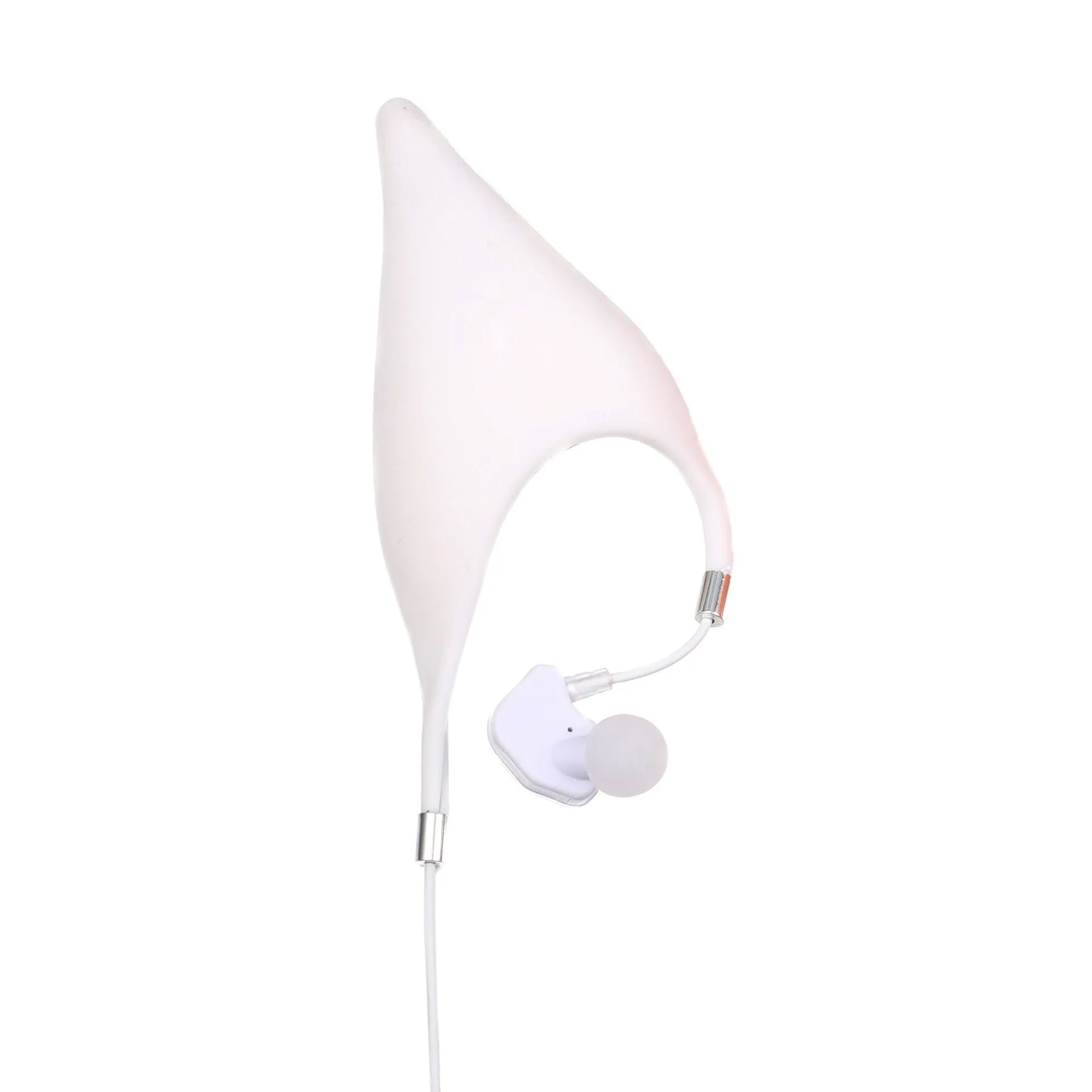 Cartoon elf ear headphones with 3.5mm plug and microphone in black, white and yellow colours