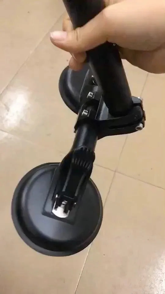 Black ABS off-road car flagpole sucker base with rubber suction cup for vehicle glass mounting