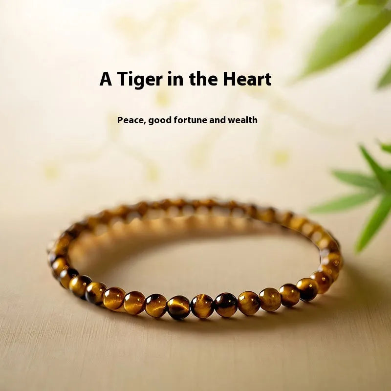 New Chinese style geometric Tigereye bracelet showing rounded elements and natural stone banding