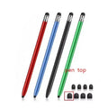 Two-in-one metal stylus and ballpoint pen for universal phone and tablet compatibility.
