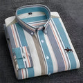 Pure cotton men's Oxford shirt in button-down long sleeve design showing colour options