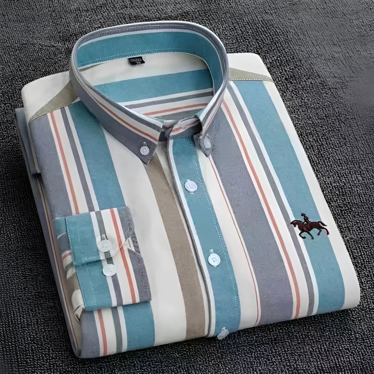 Pure cotton men's Oxford shirt in button-down long sleeve design showing colour options