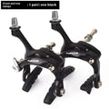 Road bicycle dual-axis brake caliper upgrade kit with U-shaped clamp in black or silver finish