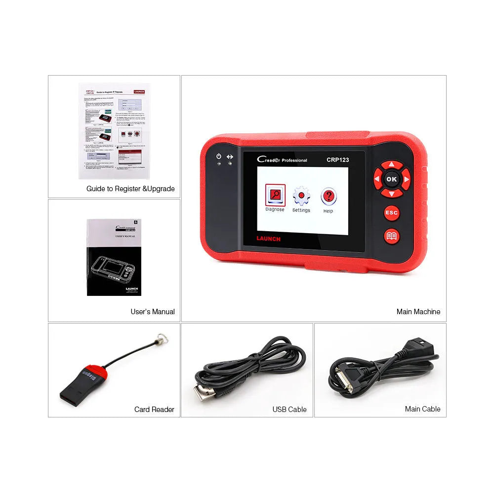 CRP123 automobile fault detector diagnostic equipment with cables and card reader