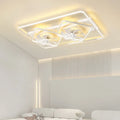 Thin modern ceiling fan lamp with light for bedroom or living room installation.