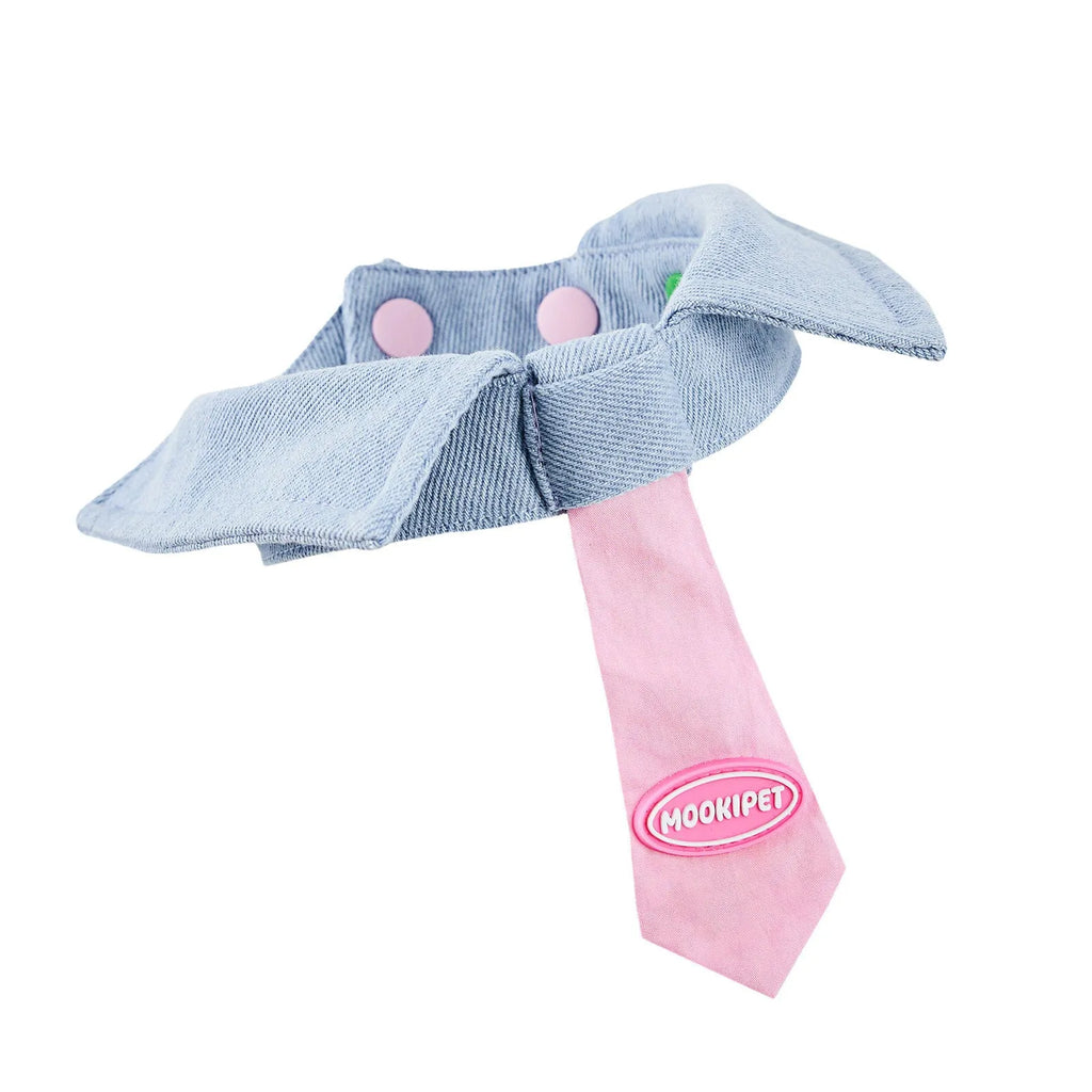 Blue bamboo fabric dog saliva towel for small breeds like Yorkshire and Bichon