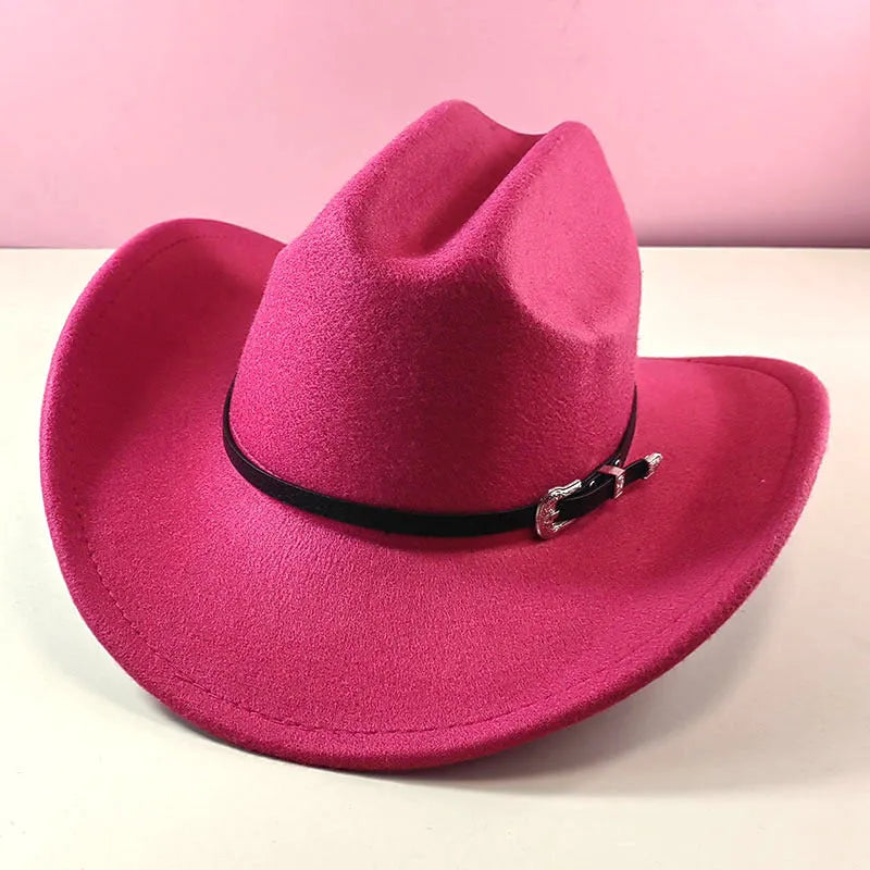 Polyester conical crown cowboy hat in khaki, side view, size M 56-58 cm