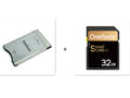SD to PCMCIA adapter card with stainless steel housing and pre-installed 32GB SD card for Mercedes-Benz cars