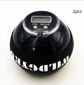 Self-starting luminous wrist strength ball in black with PC ABS silicone housing and ferroalloy core for grip training