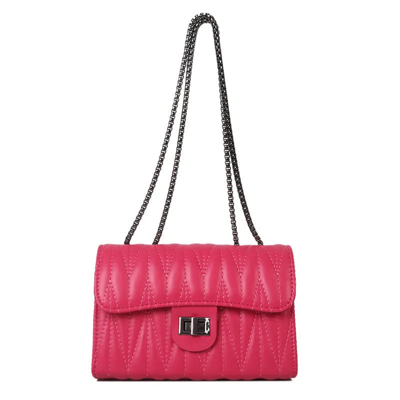 Retro textured diamond pattern small square women's bag in PU leather, shown in a choice of colours.