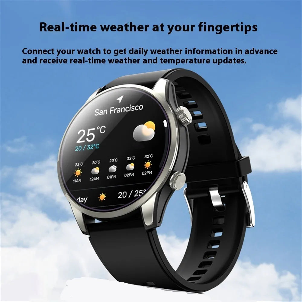 Intelligent dual-frequency positioning outdoor sports watch with heart rate monitor, black colour, alloy body, touch screen