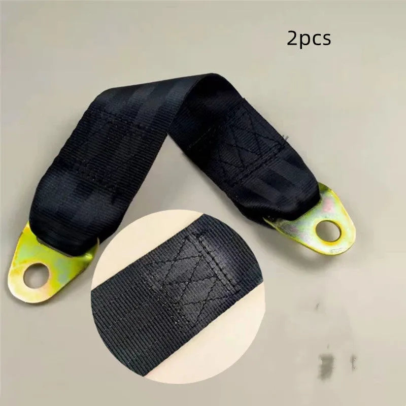 Polyester door latch and stop fixing belt with screws and nuts for universal door security.
