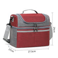 Double-layer colour matching lunch bag with thick aluminium foil insulated lining in Oxford cloth, black colour