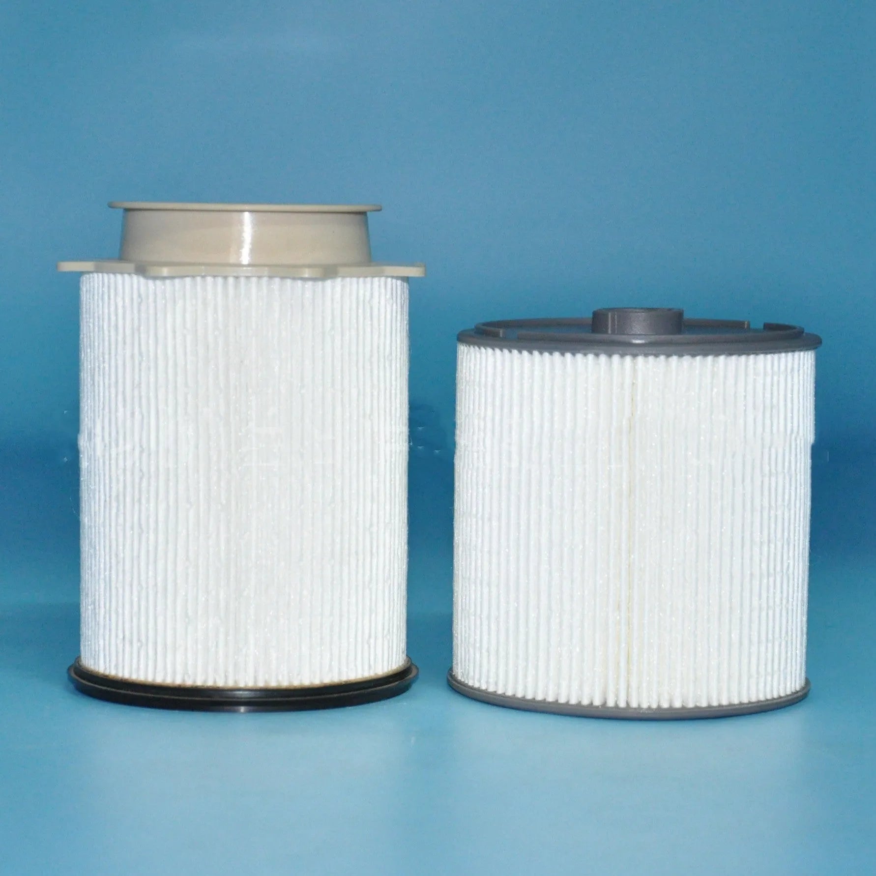 White fuel filter kit for RAM diesel trucks with nitrile rubber seal.