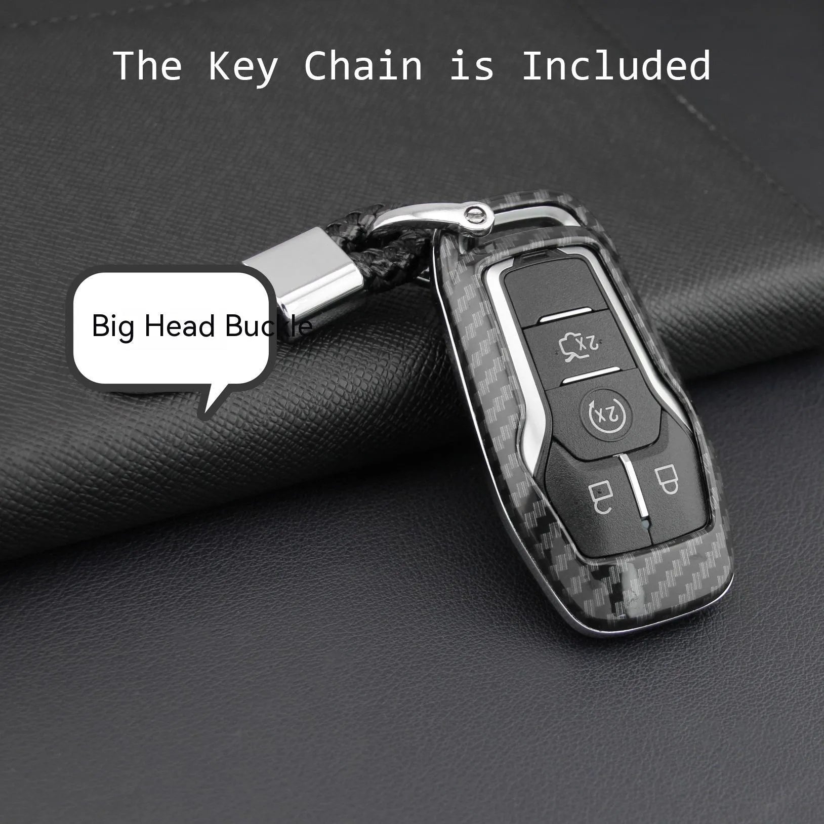 Black plastic protective shell for a car key fob with a buckle clip attachment.