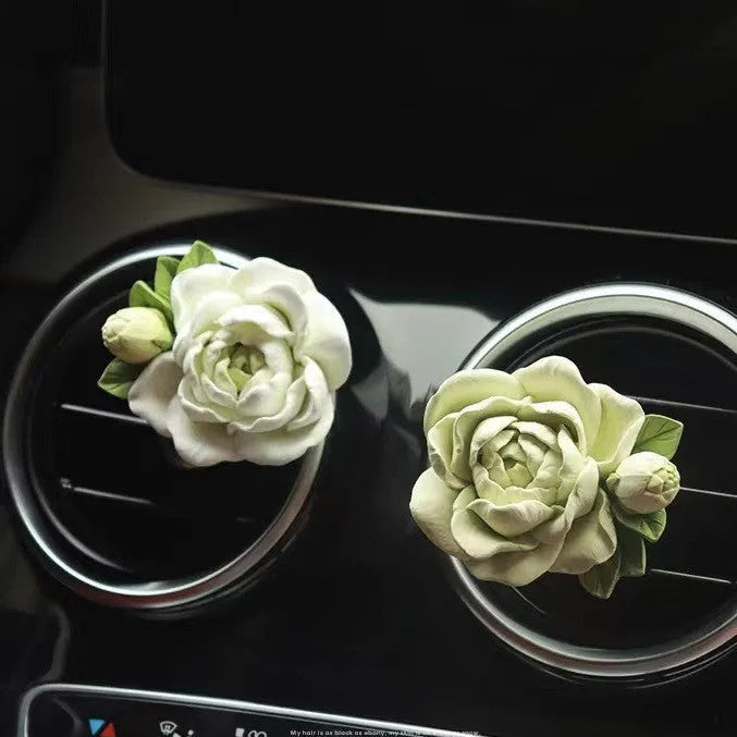 Gypsum car perfume ornament with jasmine essential oil for air vent mounting