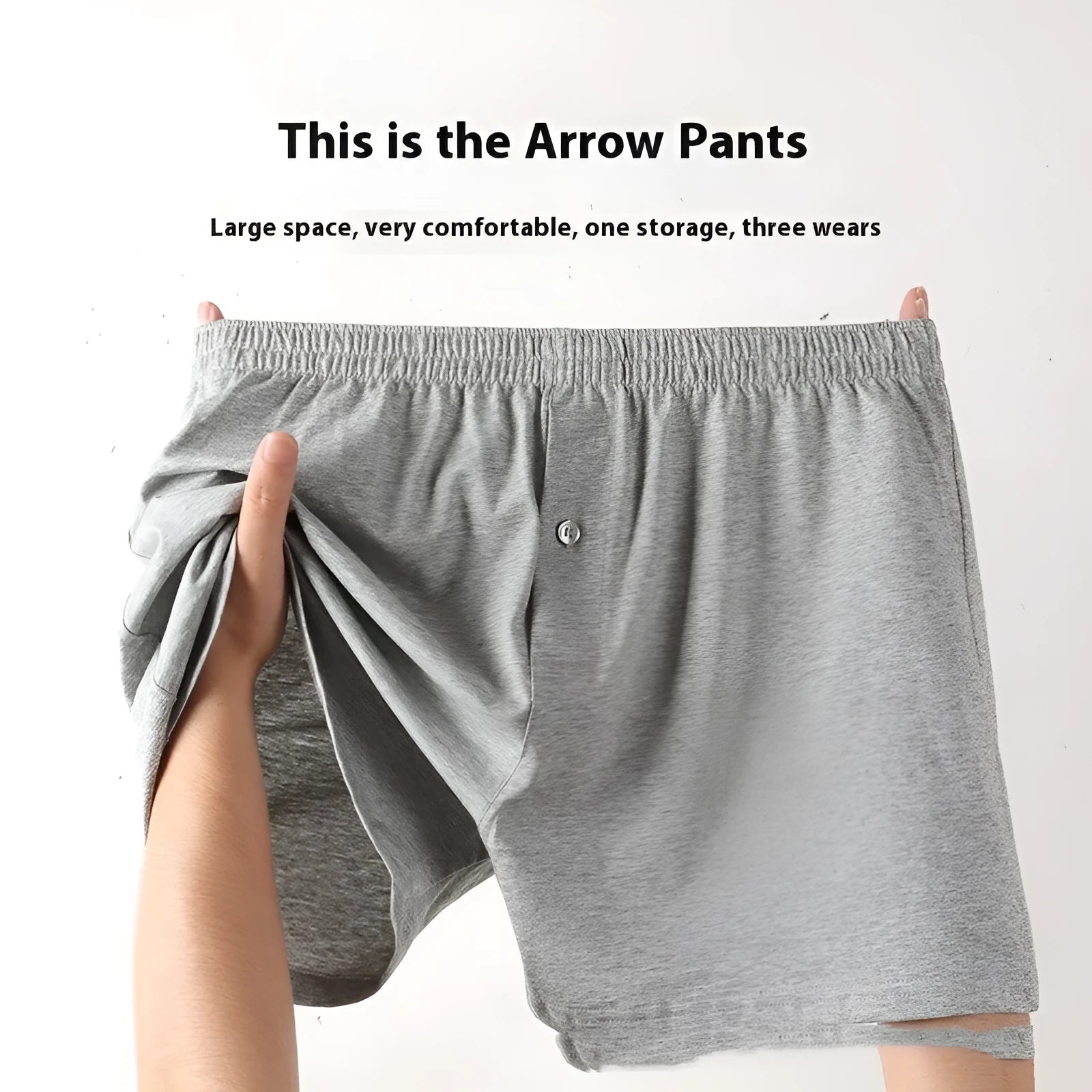 Men's pure cotton boxers in light grey, dark blue and black colours with high waist design