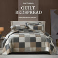 Double-sided pure cotton bedspread set with geometric pattern for 1.8 metre bed
