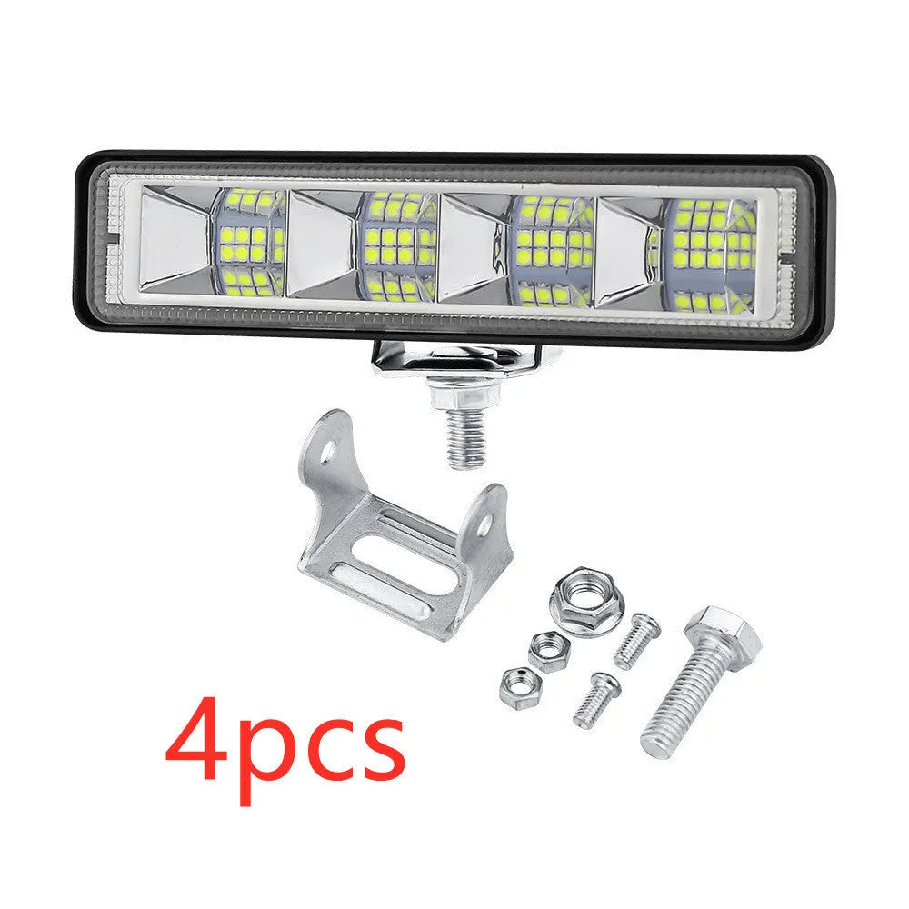Four white aluminium LED work lights for car and truck modification