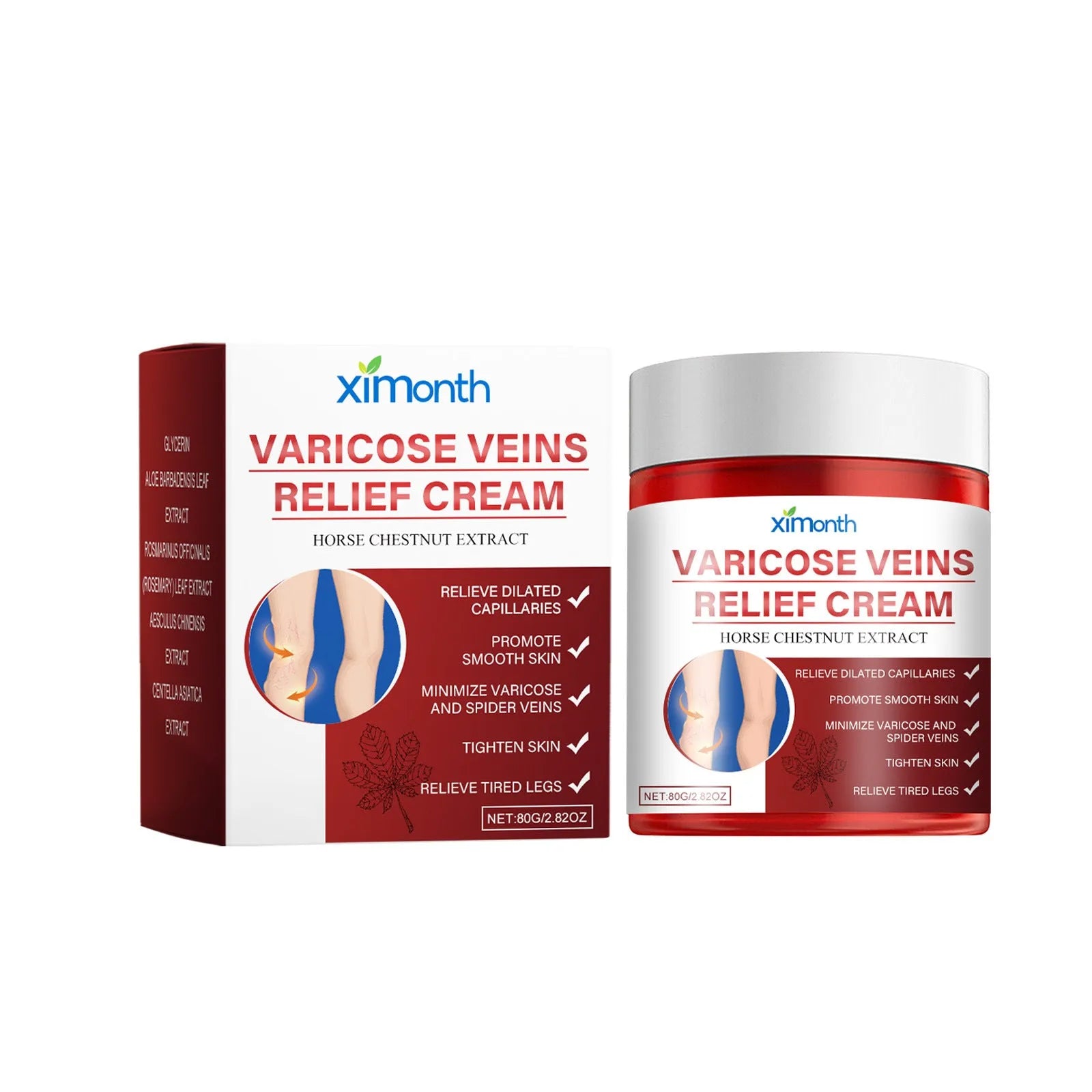 Two 80g tubes of leg care moisturising cream for universal skin types