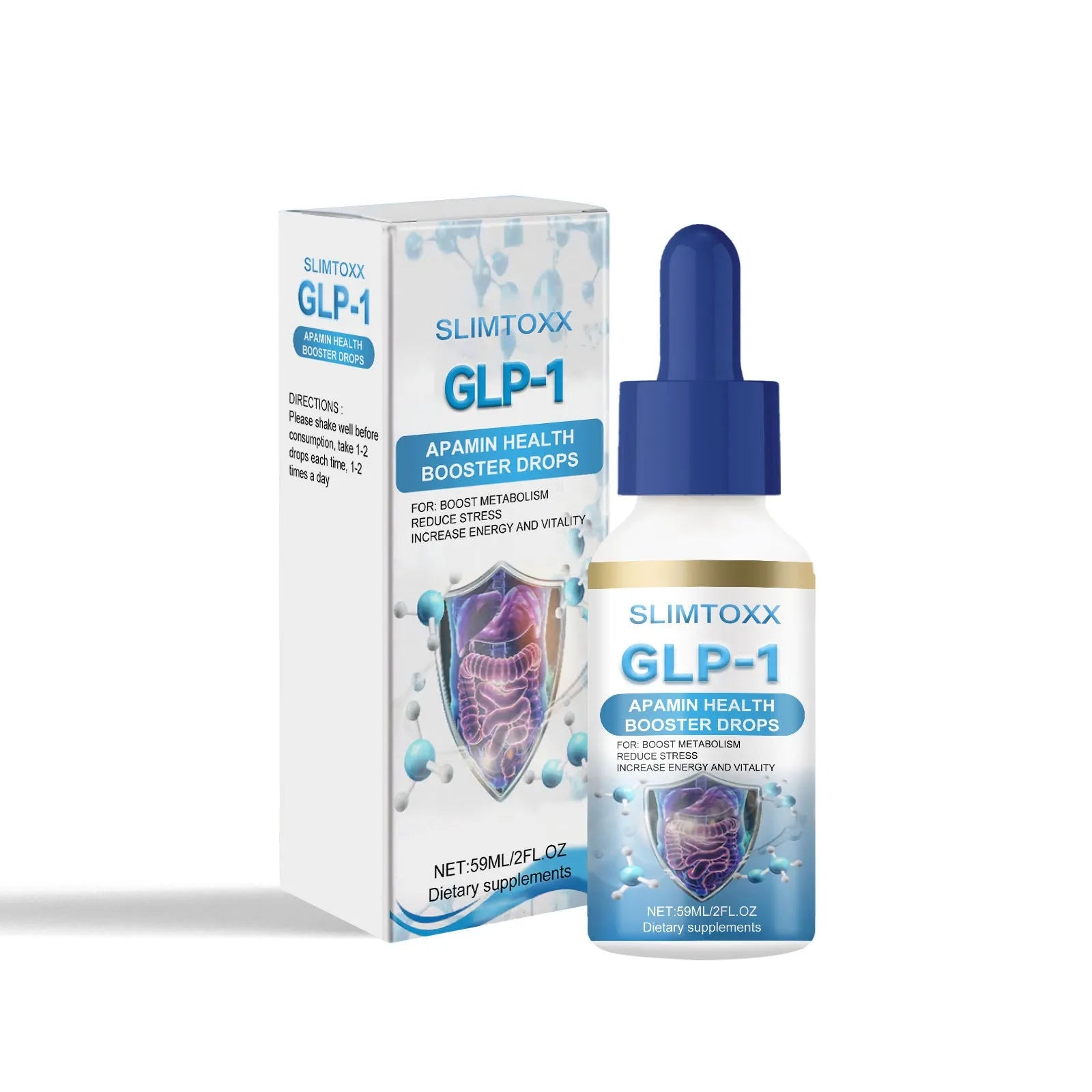 59ml bottle of Body Care Drops Daily Mild with droplet applicator cap