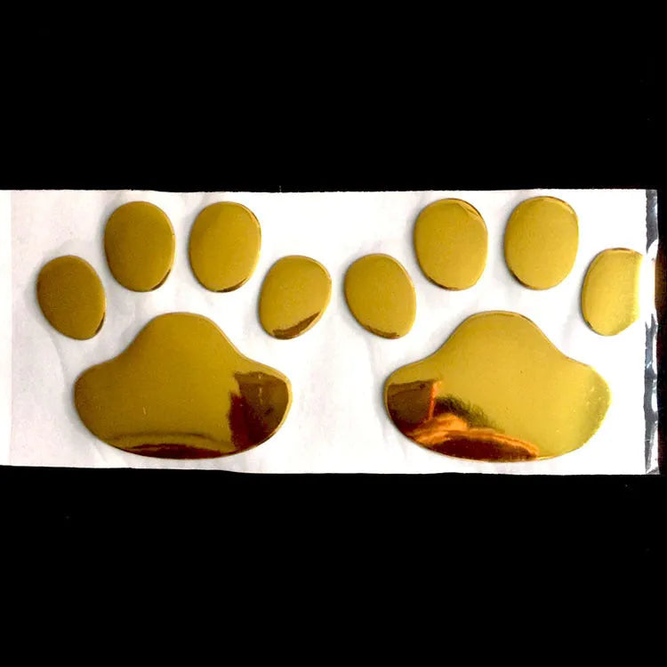 PVC car bumper sticker with footprints pattern and hand-shaped brush design measuring 7cm length