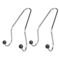 Pair of stainless steel car seat hooks with decorative rhinestones in assorted colours