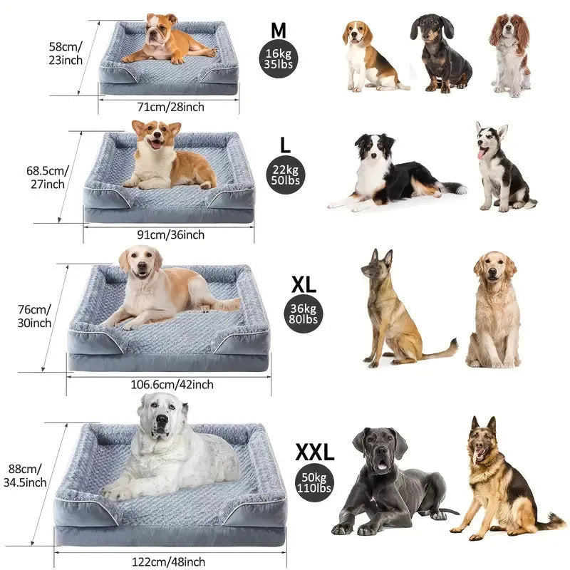 Waterproof removable dog kennel pad in light grey, shown in a large size next to a dog crate.