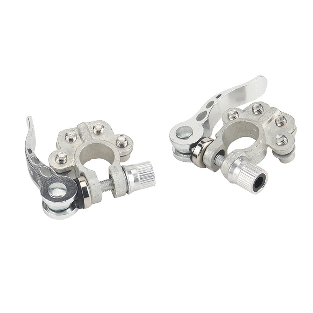 Brass pile head battery quick release clamp pair pure copper tin plated positive 17.5mm negative 15.9mm