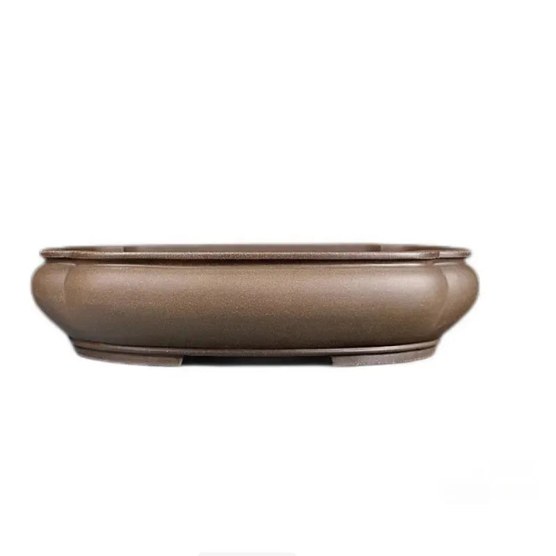 Handmade antique papaya-shaped purple clay flower pot measuring 46cm length