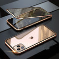 Glass anti-spy clamshell phone case in a solid colour for iPhone models.