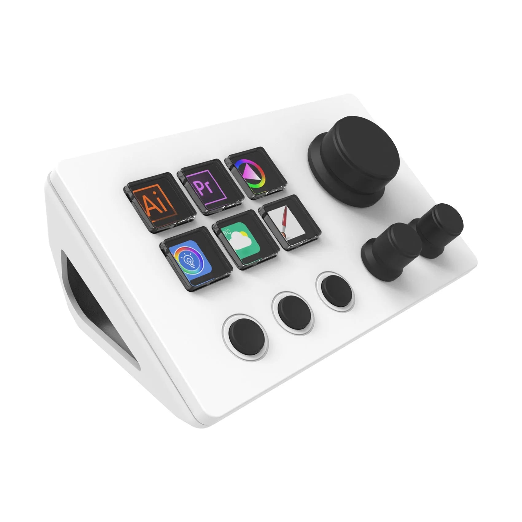 Visual Keyboard N3 programmable silicone USB keypad in black or white with data cable.