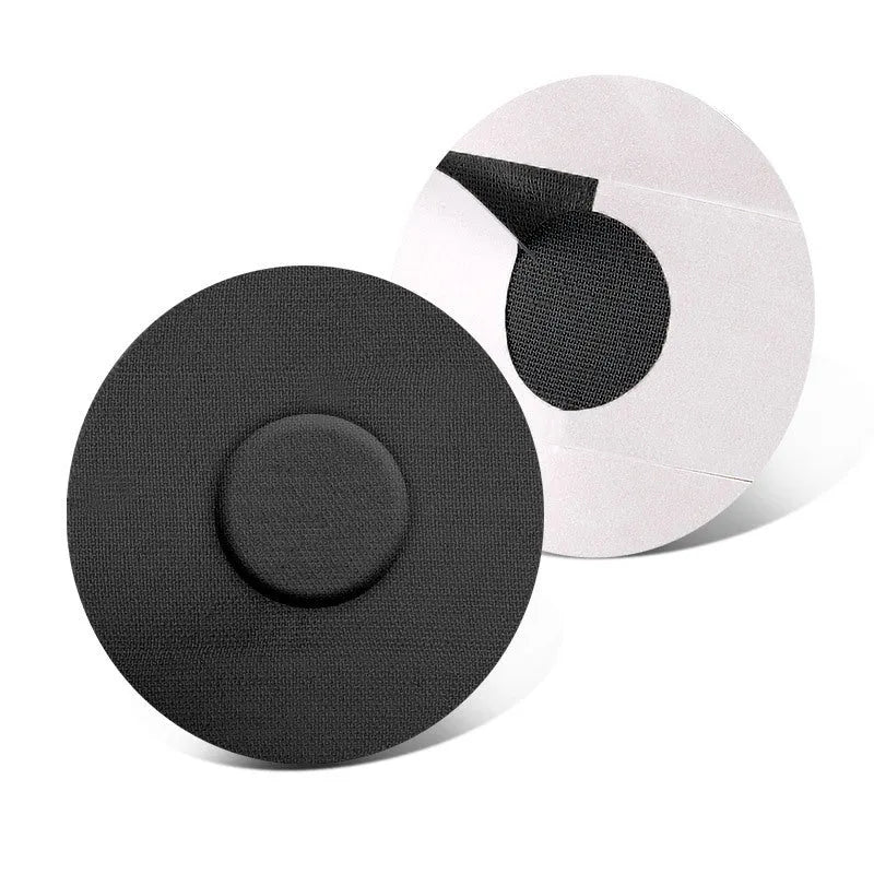 Sports anti-slip adhesive patch in black, blue, pink, and skin colour options on elastic fabric.