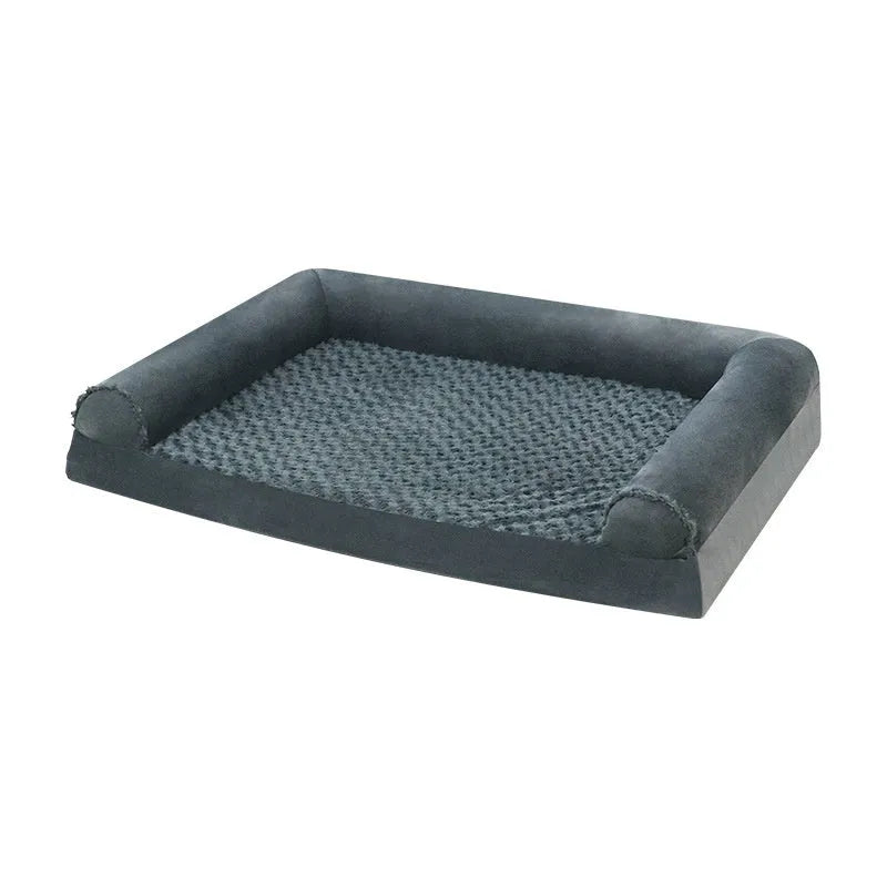 Light grey foldable cloth kennel for a large dog, shown with dimensions.