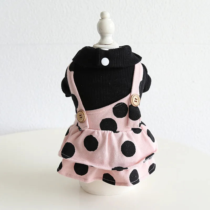 Pet couple costumes with lapel shoulder straps in cloth material