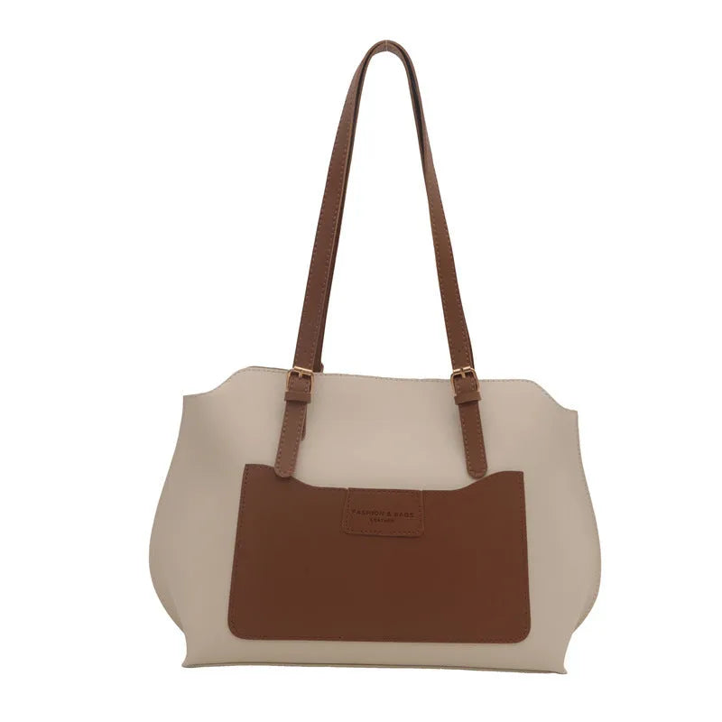 PU leather women's tote bag with double straps and internal phone compartment in multiple colour options